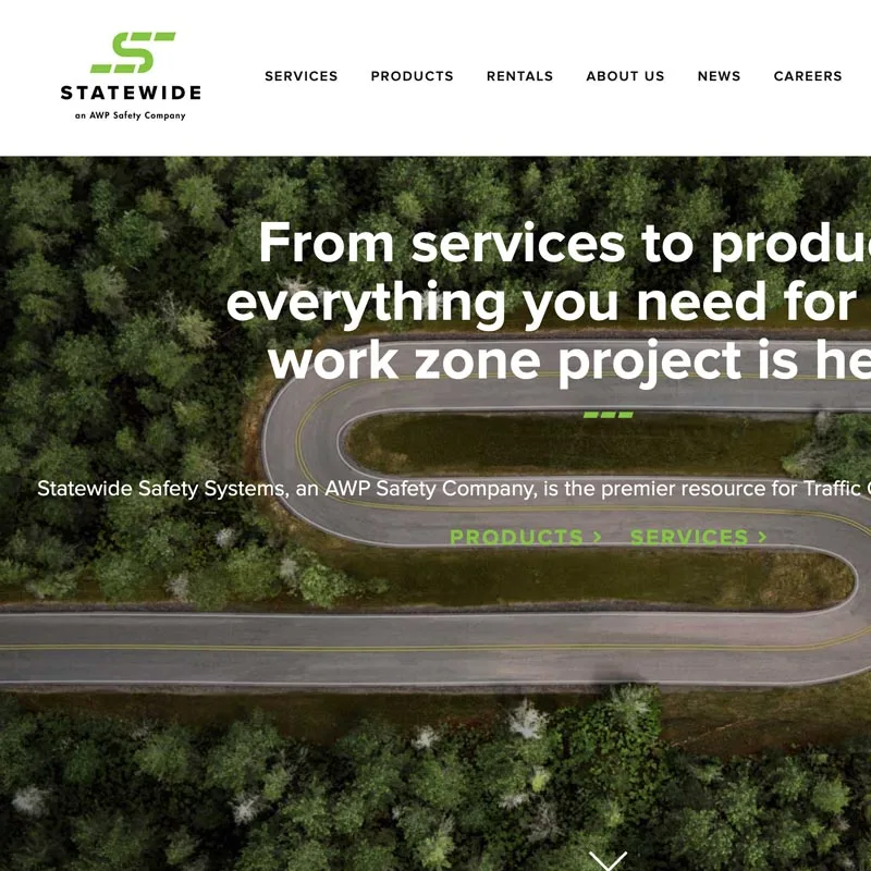 Screenshot of original statewidess.com homepage developed by Ney Ingredients